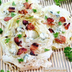 Grilled Cabbage Steaks with Blue Cheese and Bacon