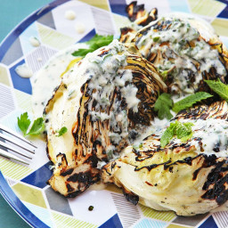 Grilled Cabbage With Yogurt and Mint Recipe
