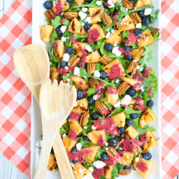 Grilled Cantaloupe Salad with Blueberry Ginger Vinaigrette