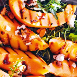 Grilled Cantaloupe with Almonds and Feta