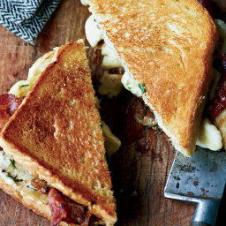 Grilled Cheese-and-Bacon Sandwiches with Cheese Curds