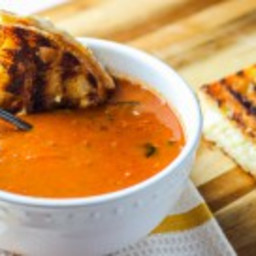 Grilled Cheese Sandwiches and Rustic Tomato Basil Soup
