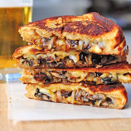 Grilled Cheese with Gouda, Roasted Mushrooms and Onions