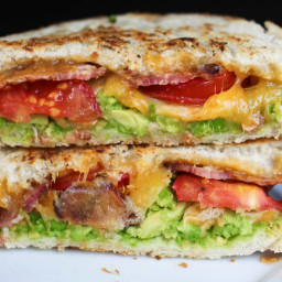 Grilled Cheese with Guacamole, Tomato, and Bacon