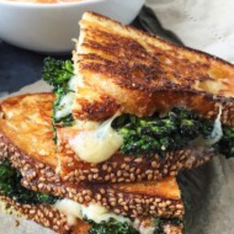 grilled cheese with roasted broccoli