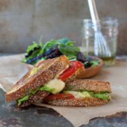 grilled cheese with roasted red pepper and avocado