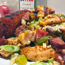 Grilled Chicken and Andouille Jambalaya