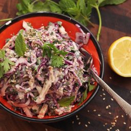 Grilled Chicken and Cabbage Salad With Creamy Tahini Dressing