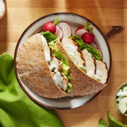 Grilled Chicken and Cucumber Basil Pitas