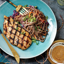 Grilled Chicken and Soba Noodles with Miso Vinaigrette