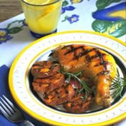 Grilled Chicken and Sweet Potatoes with Orange Glaze