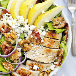Grilled Chicken, Bacon, and Pear Salad with Poppyseed Dressing