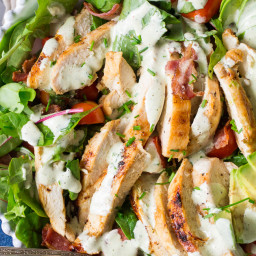 Grilled Chicken BLT Salad with Peppercorn Ranch {Paleo and Whole30}