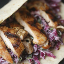 Grilled Chicken Breast Tacos with Creamy Cabbage Slaw