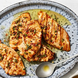 Grilled Chicken Breasts with Lemon-Thyme Sauce