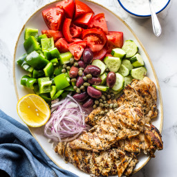 Grilled Chicken Greek Salad with Coconut Tzaziki - Whole30/Paleo