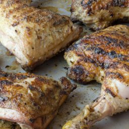 Grilled Chicken Legs with Dijon and White Wine Glaze