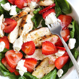 Grilled Chicken Salad with Strawberries and Spinach Recipe
