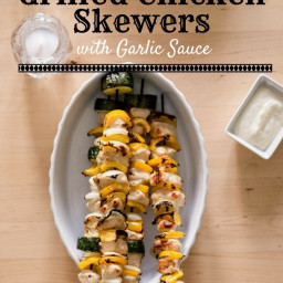 Grilled Chicken Skewers with Garlic Sauce