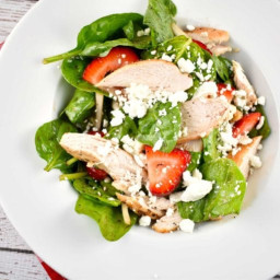 Grilled Chicken Spinach and Strawberry Salad