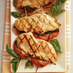 Grilled Chicken Stuffed with Basil and Tomato