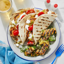 Grilled Chicken Tacos with Fresh Tomato Salsa & Lime Sour Cream