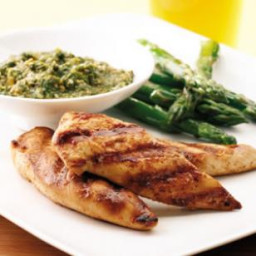 Grilled Chicken Tenders with Cilantro Pesto