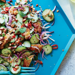 Grilled Chicken Thigh and Cucumber Salad