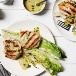 Grilled Chicken Thighs and Romaine with Dijon Vinaigrette