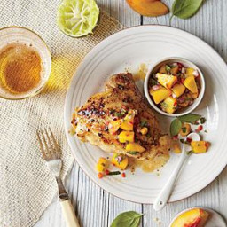 Grilled Chicken Thighs with Peach-Lime Salsa