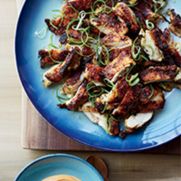 Grilled Chicken Thighs with Spicy Miso Mayo