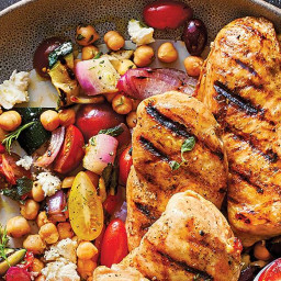 Grilled Chicken & Vegetable Salad with Chickpeas & Feta