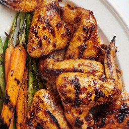 Grilled Chicken Wings with Carrots & Celery