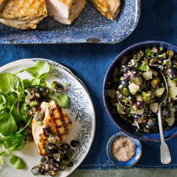 Grilled Chicken with Blueberry-Lime Salsa