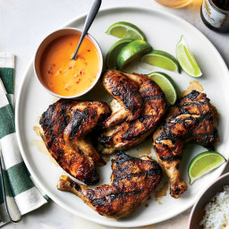 Grilled Chicken with Coconut Rice and Chile-Lime Sauce