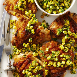 Grilled Chicken with Herbed Corn Salsa