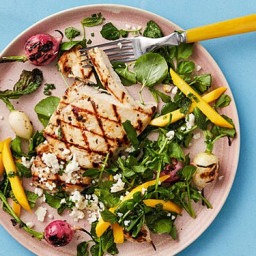Grilled Chicken with Mango and Mint-Lime Dressing Recipe