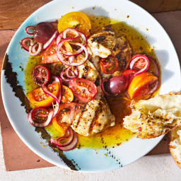 Grilled Chicken with Marinated Tomatoes and Onions