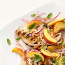 Grilled Chicken with Nectarine, Red Onion, and Basil Relish