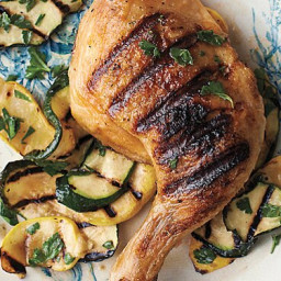 Grilled Chicken With Summer Squashes and Parsley