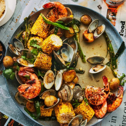Grilled Clambake with Miso-Lime Butter