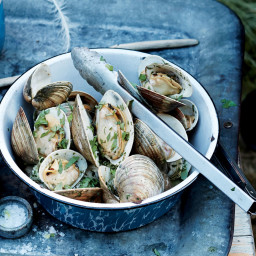 Grilled Clams with Lemon-Shallot Butter