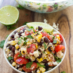 Grilled Corn and Black Bean Salad with Rice