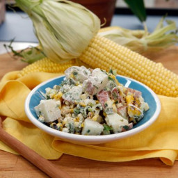Grilled Corn and Poblano Potato Salad
