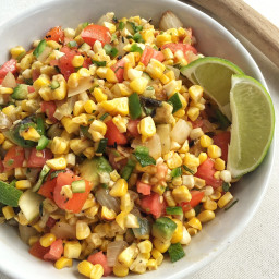 Grilled Corn and Poblano Salad with Honey-Lime Dressing