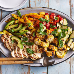 Grilled Corn, Chicken and Summer Vegetable Salad