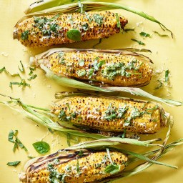 Grilled Corn on the Cob with Pesto Butter