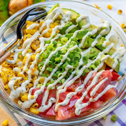 Grilled Corn Salad + Creamy Lime Dressing