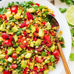 Grilled Corn Salad with Avocado