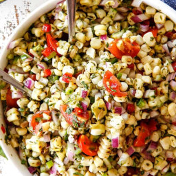 Grilled Corn Salad with Cilantro Lime Dressing